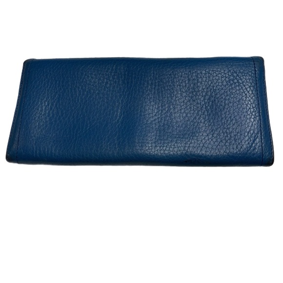 PRADA pebbled leather long wallet 4 long slots, 1 zip pocket snaps FF - Picture 2 of 7